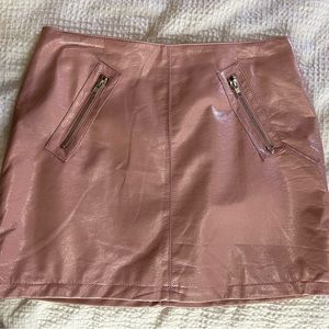 Pink leather skirt